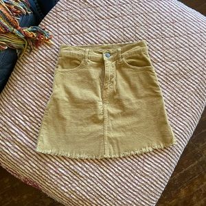 High waisted mini skirt suede